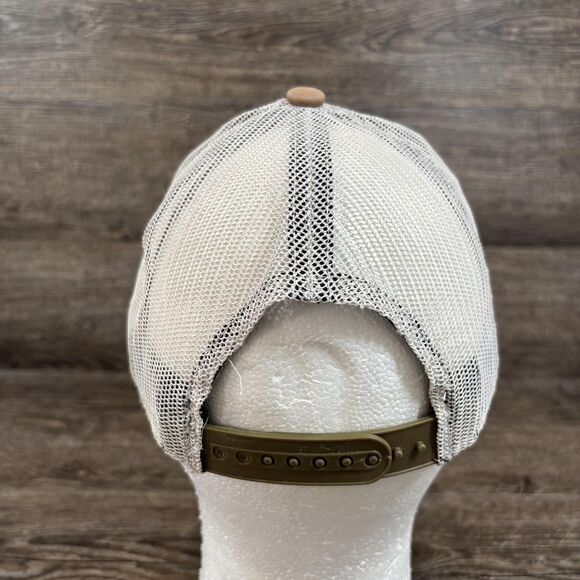 Drake Hat Cap Snap Back Mens One Size Brown White Mesh Trucker Patch Embroidered - Picture 3 of 6